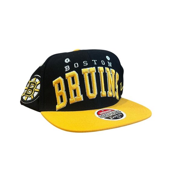 Boston Bruins Zephyr NHL Hockey Snapback Wool Hat Cap Black Yellow NWT - Picture 2 of 7